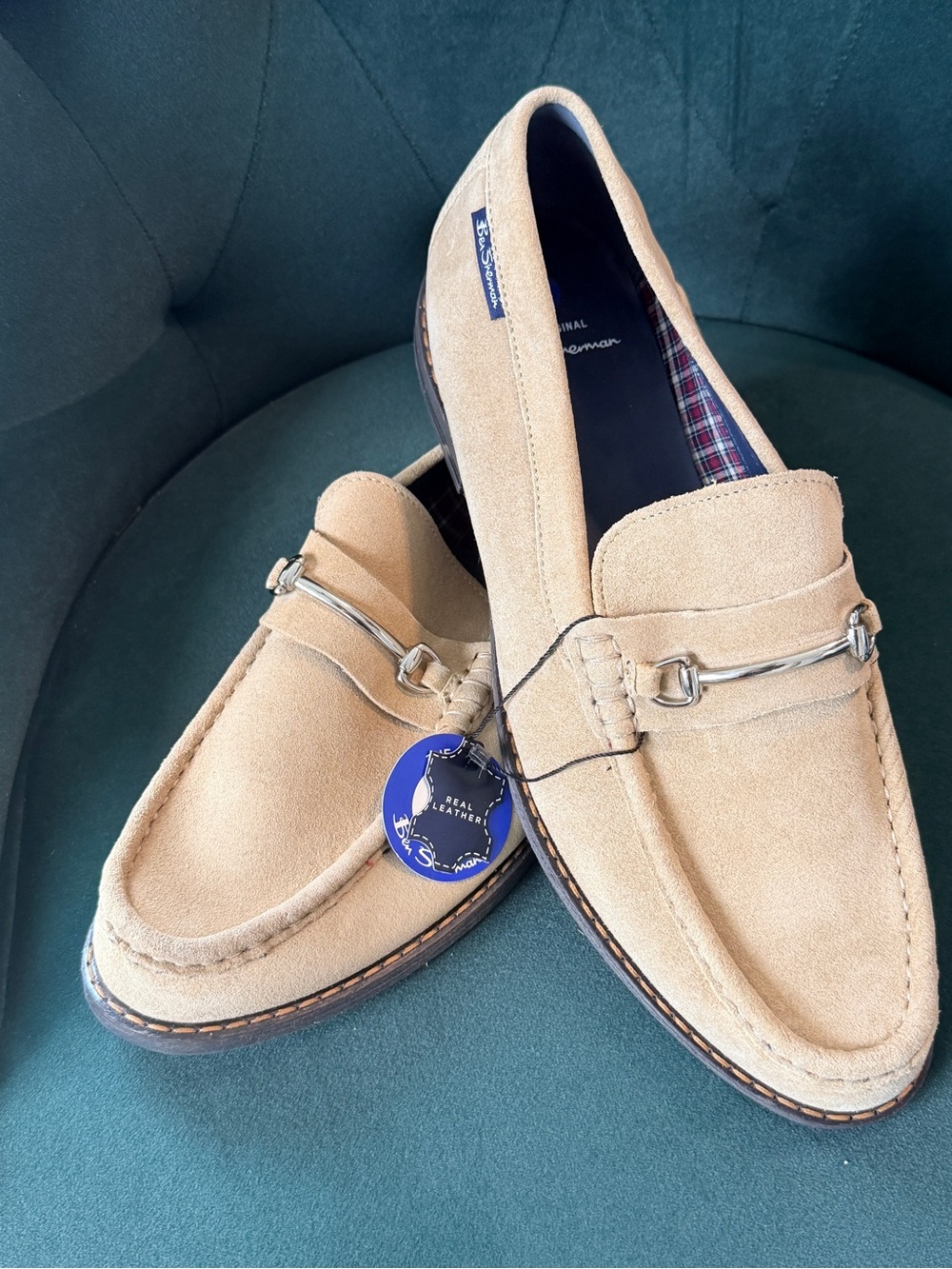 Ben Sherman “Freddie” Beige Suede Bit Loafers - Men